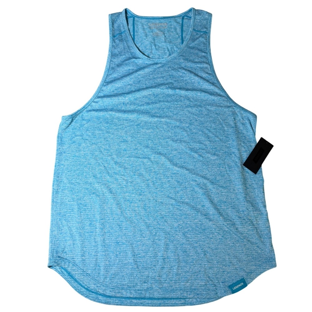 Legends Enzo Tank Mens Large Blue Heather Activewear Training Gym Shirt LGDT003